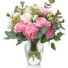 Pink Peony and Lisianthus Bouquet