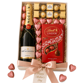 Imperial Moet with Chocolate Hearts Gift Box