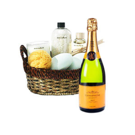 Spa Basket and Sparkling Wine