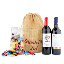 Festive Chocolate and Wine Sack