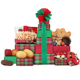 Christmas Plaid Chocolate Tower