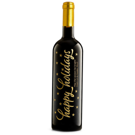 Happy Holidays Personalized Red Wine