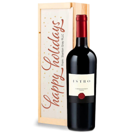 Happy Holidays Red Wine Crate