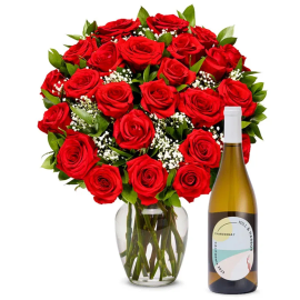 Two Dozen Roses and Chardonnay