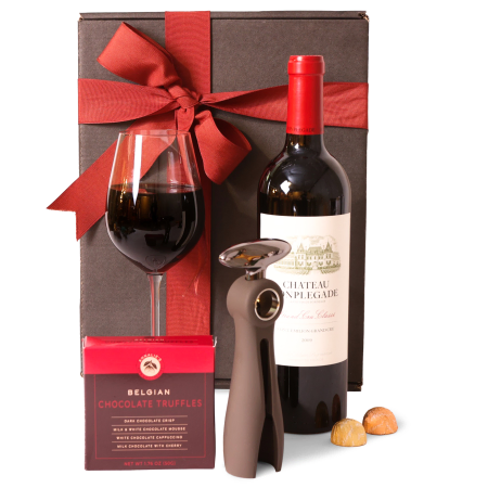 Ensemble vin et chocolat