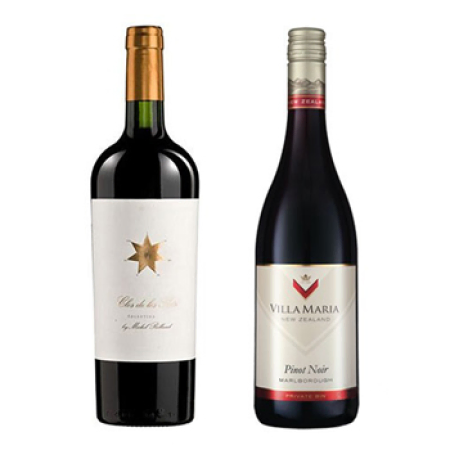 Duo de nuances de vin rouge