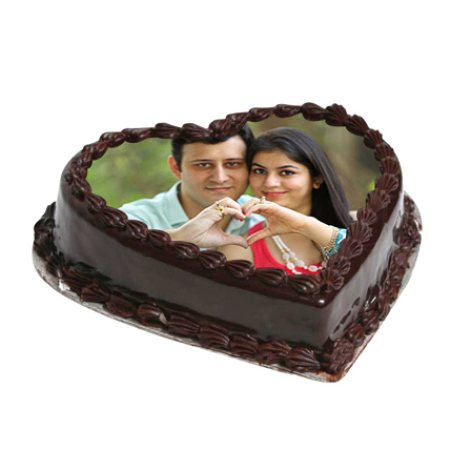 Gâteau photo coeur au chocolat