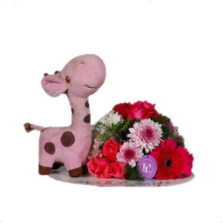 Centre de table girafe florale