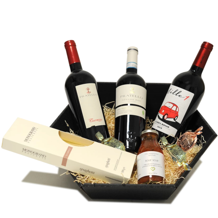 Coffret cadeau Vin rouge et pâtes