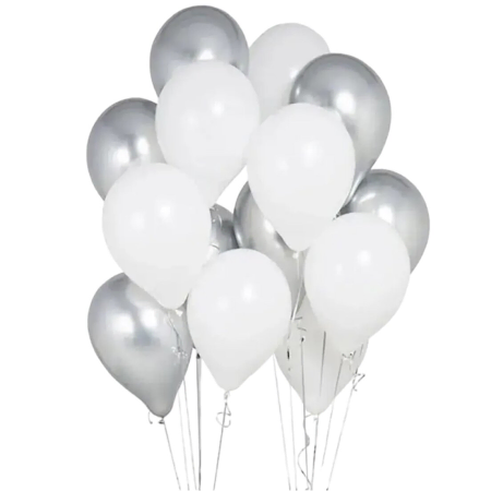 Célébration d&#39;argent avec des ballons