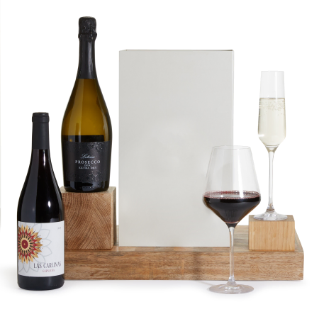 Coffret cadeau vin rouge et prosecco