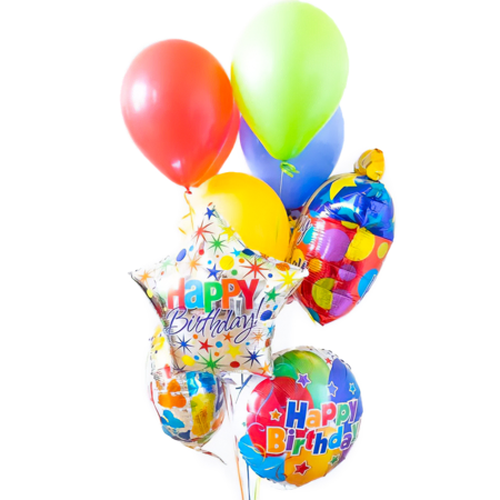 Ensemble ballon d'anniversaire et chocolat